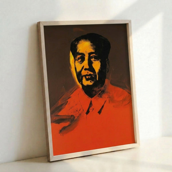 Colorful silkscreen-style portrait print with a striking palette and minimalist geometric approach to facial features.