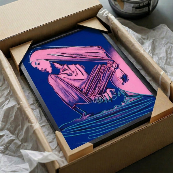 Martha Graham pop art poster print featuring bold, saturated colors and artistic watercolor effects in gallery-style frame.