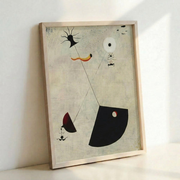 Surreal abstract wall art in soft beige, tan, and taupe tones with elegant biomorphic shapes, creating a contemplative mood.
