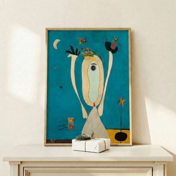 Contemporary abstract print with organic, flowing shapes rendered in classic surrealist style using a sophisticated color scheme of blacks and russet tones.