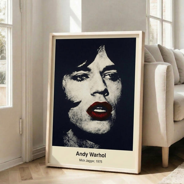 Framed pop art poster with bold magenta, yellow, and cyan coloring, abstract rendering of a portrait with energetic brushwork and graphic design sensibility.