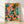 Abstract tropical garden scene with vibrant pink, teal, and orange tones featuring stylized cacti, exotic plants, and birds in a playful Y2K modern art style, framed poster on wall.