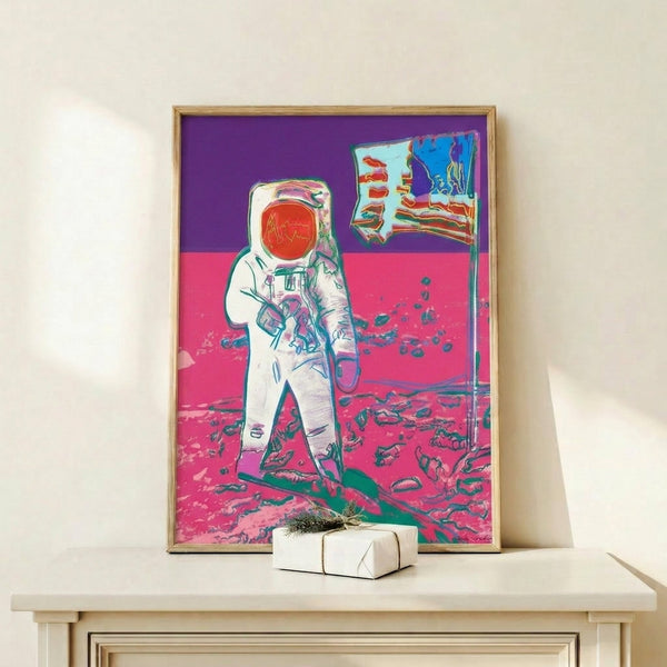 Colorful pop art wall print featuring a subject in multiple vibrant tones with high-contrast silhouettes and iconic 1980s pop culture aesthetics.