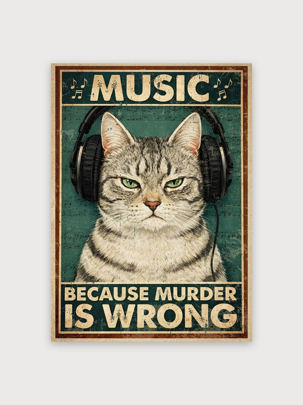 Music Cat Poster - Digital Download