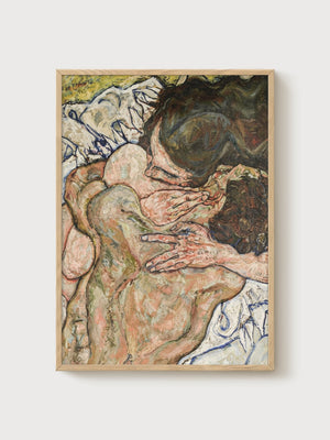 Egon Schiele Print poster in oak frame