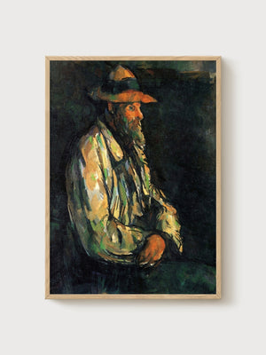 Paul Cezanne Portrait Painting poster in oak frame