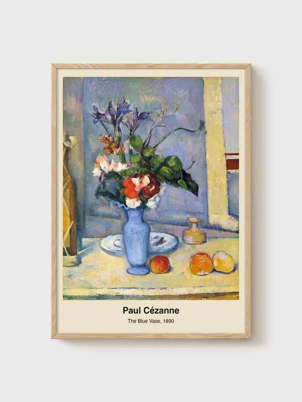 The Blue Vase Fruit Poster poster in oak frame