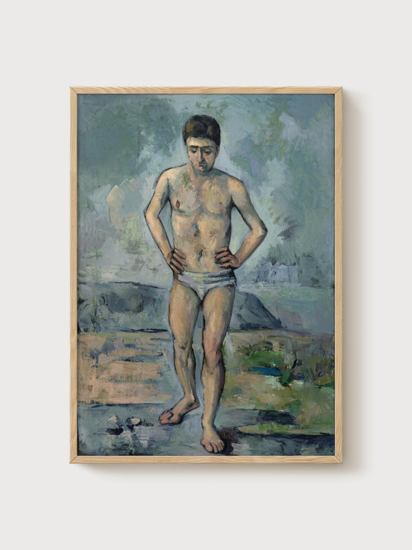 Le Grand Baigneur Nude Art Poster poster in oak frame
