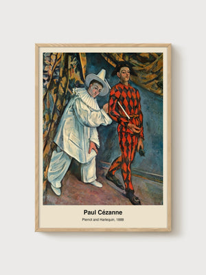 Paul Cezanne Pierrot and Harlequin Poster poster in oak frame