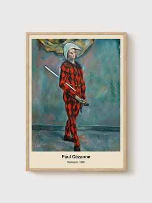 Paul Cezanne Harlequin Modern Art Poster poster in oak frame
