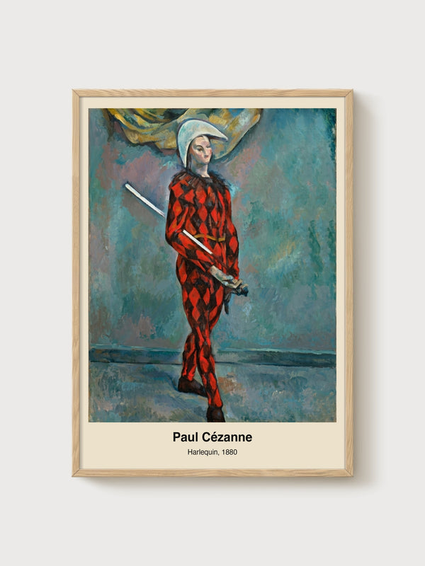 Paul Cezanne Harlequin Modern Art Poster poster in oak frame