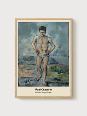 Le Grand Baigneur Nude Art Poster poster in oak frame