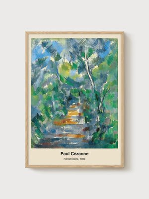 Paul Cezanne Forest Scene Print poster in oak frame