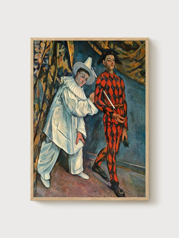 Paul Cezanne Pierrot and Harlequin Poster poster in oak frame