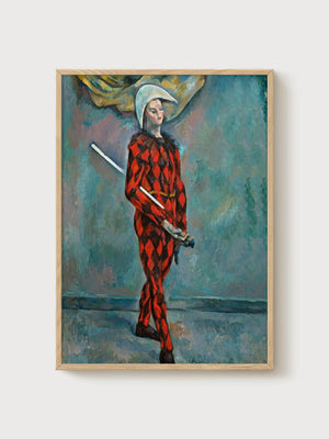 Paul Cezanne Harlequin Modern Art Poster poster in oak frame