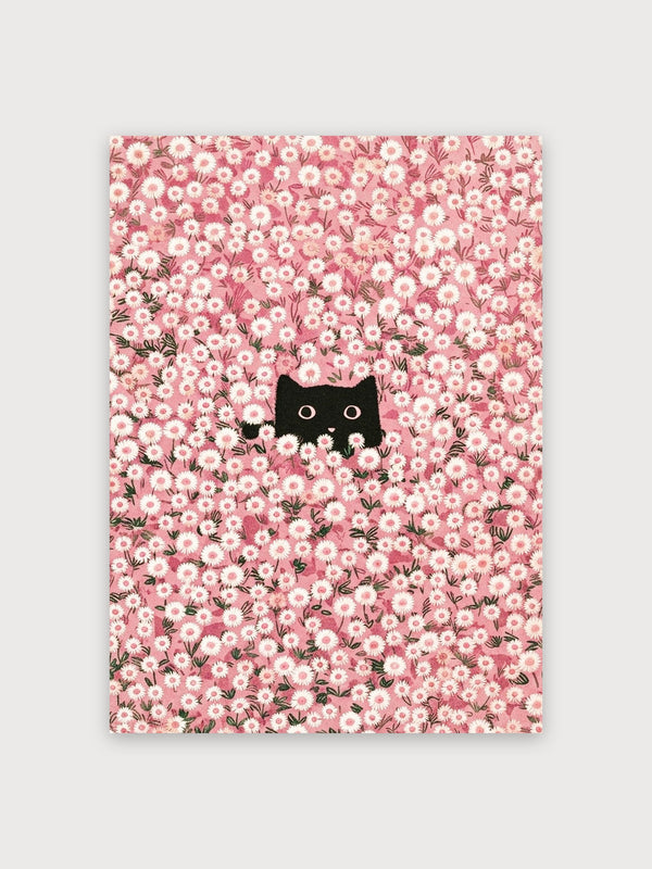 Black Cat in Daisies - Digital Download