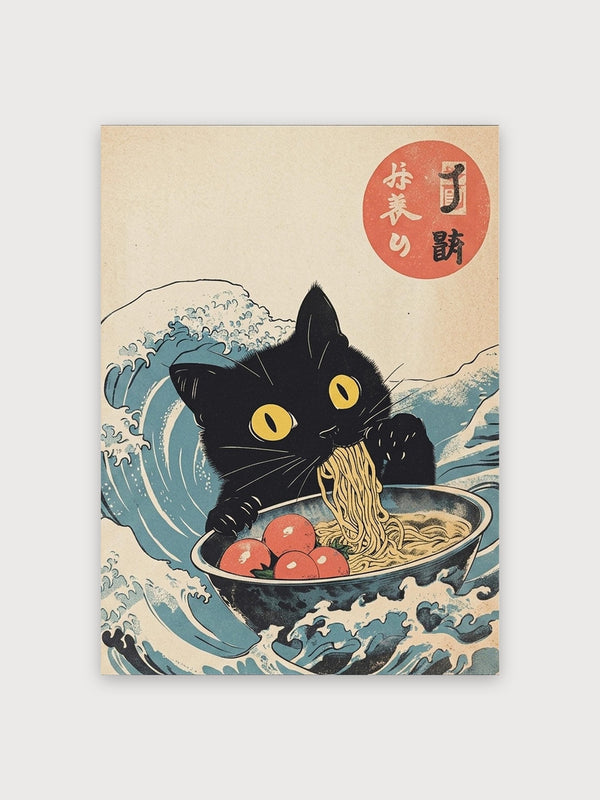 Hokusai Cat Ramen - Digital Download