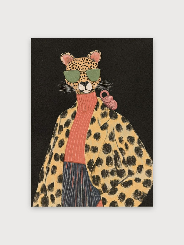 Chic Fashionable Cheetah Leopard Coat - Digital Download