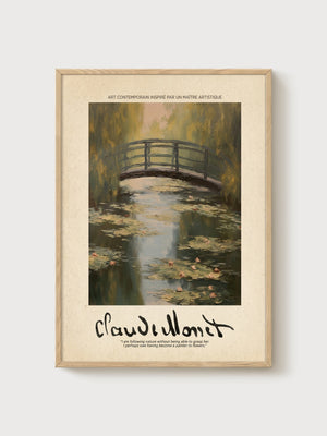 Claude Monet Print poster in oak frame