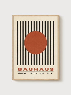 Bauhaus Print poster in oak frame