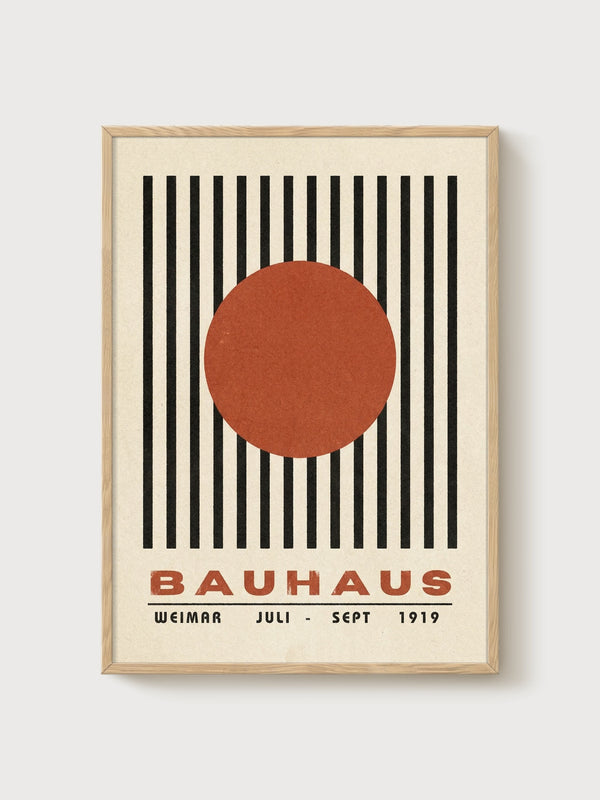 Bauhaus Print poster in oak frame