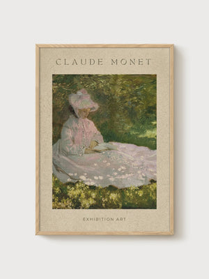 Claude Monet Print poster in oak frame