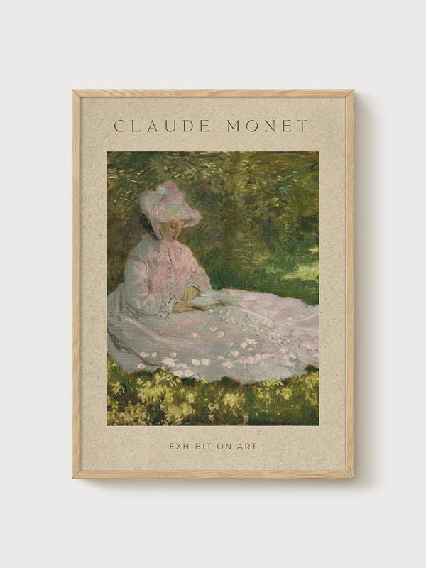 Claude Monet Print poster in oak frame