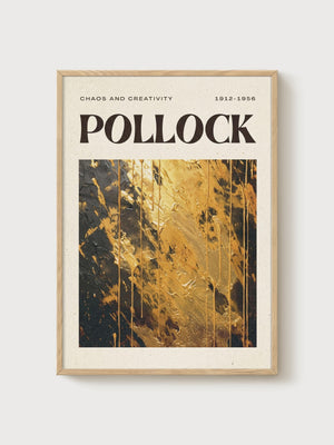Jackson Pollock Print poster in oak frame