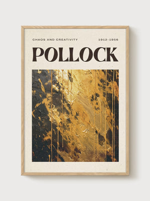 Jackson Pollock Print poster in oak frame