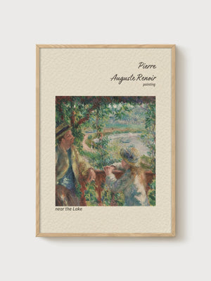 Renoir Near the Lake poster in oak frame