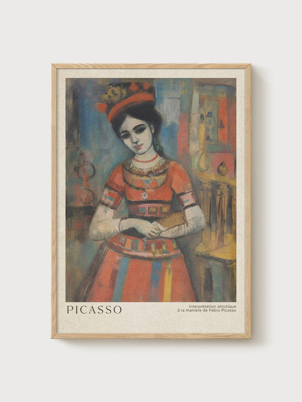 Pablo Picasso Print poster in oak frame