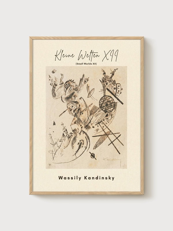 Wassily Kandinsky poster in oak frame