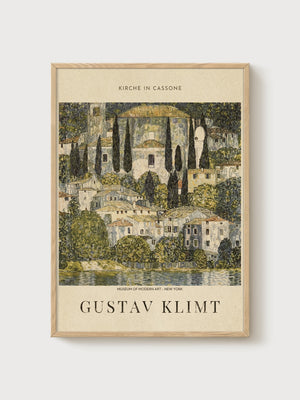 Gustav Klimt Print poster in oak frame