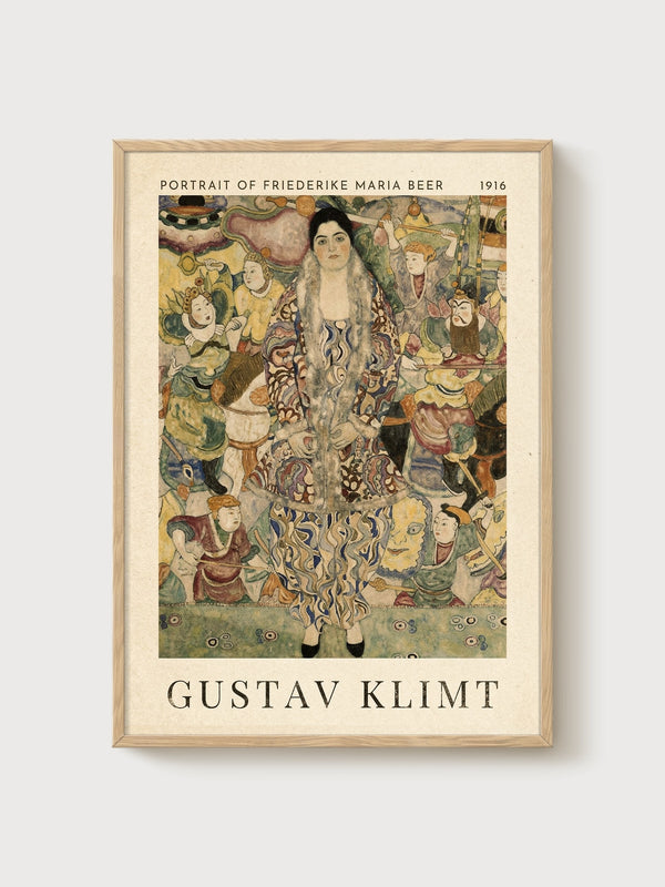 Gustav Klimt Print poster in oak frame