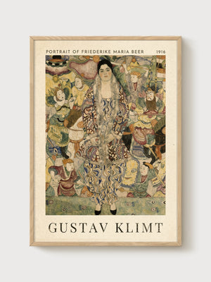 Gustav Klimt Print poster in oak frame