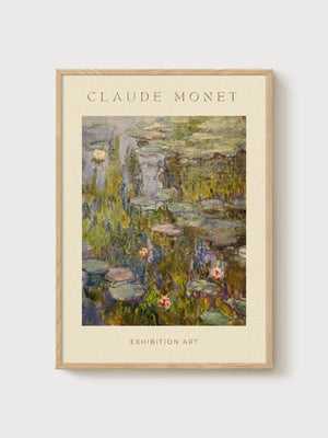 Claude Monet Print poster in oak frame