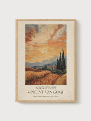 Vincent van Gogh Print poster in oak frame