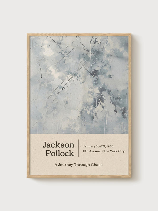 Jackson Pollock Print poster in oak frame