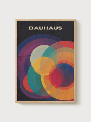 Bauhaus Print poster in oak frame