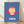 Minimalist portrait of red-haired Ponyo with large curious eyes against a periwinkle blue background, framed poster in cream and coral tones.
