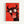 Whimsical line art print featuring a playful bull with prominent horns and wide eyes rendered in vibrant red and black on white background.