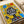 Tech-inspired pop art wall print featuring a playful robot with crown and audio gear, decorated with dotted patterns and y2k visual elements in vivid primary colors and white space.