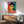 Modern art print of a woman's portrait with a prominent green vertical stripe through the center, painted in loose watercolor style with ochre, rose, and neutral tones.