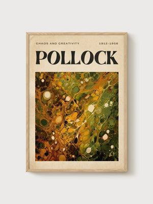 Jackson Pollock Print poster in oak frame