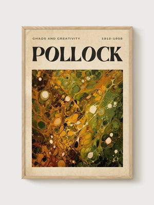 Jackson Pollock Print poster in oak frame