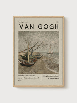 Van Gogh Print poster in oak frame