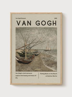 Van Gogh Print poster in oak frame