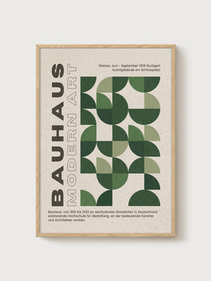 Bauhaus Print poster in oak frame