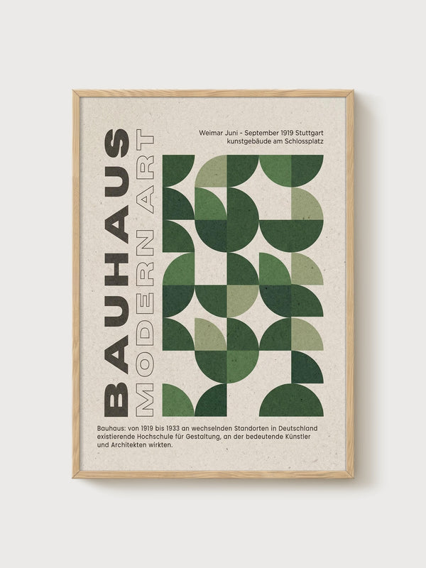 Bauhaus Print poster in oak frame