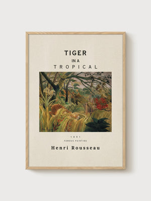 Henri Rousseau Print poster in oak frame